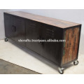 vintage industrial metal wooden sideboard